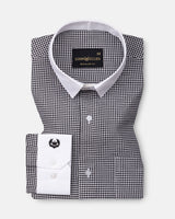 Radius Black Check White Cuff Collar Oxford Shirt