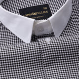 Radius Black Check White Cuff Collar Oxford Shirt - John Ellies