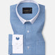 Radius Blue Check White Cuff Collar Oxford Shirt - John Ellies