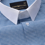 Radius Blue Check White Cuff Collar Oxford Shirt - John Ellies