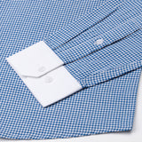 Radius Blue Check White Cuff Collar Oxford Shirt - John Ellies