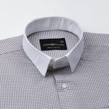 Radius Grey Check White Cuff Collar Oxford Shirt - John Ellies