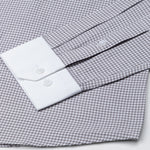 Radius Grey Check White Cuff Collar Oxford Shirt - John Ellies