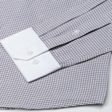 Radius Grey Check White Cuff Collar Oxford Shirt - John Ellies