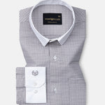 Radius Grey Check White Cuff Collar Oxford Shirt - John Ellies