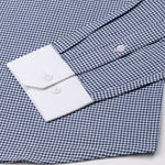 Radius Navy Blue Check White Cuff Collar Oxford Shirt - John Ellies