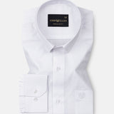 Carter White Plain Premium Cotton Shirt - John Ellies