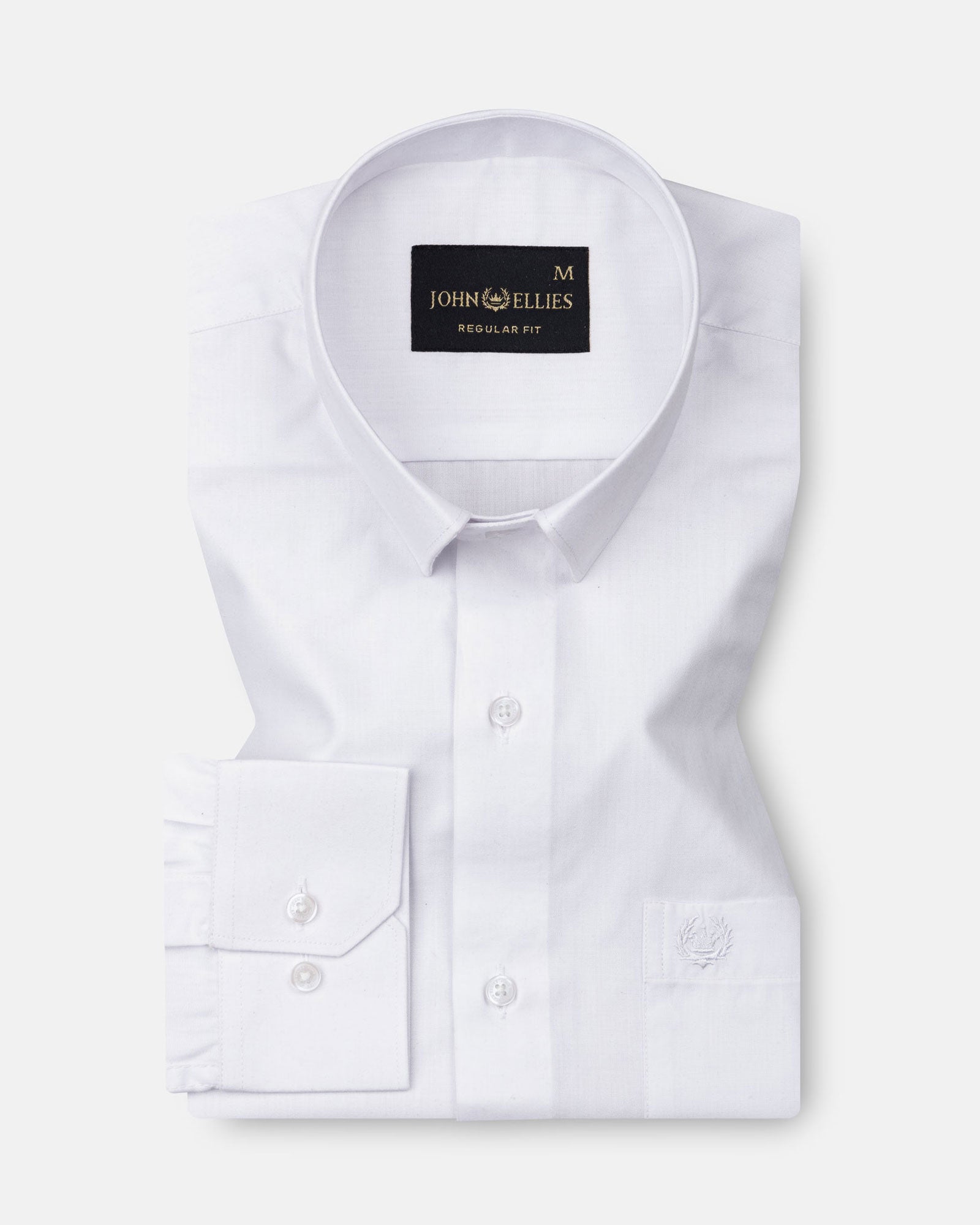 Carter White Plain Premium Cotton Shirt - John Ellies