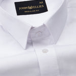 Carter White Plain Premium Cotton Shirt - John Ellies