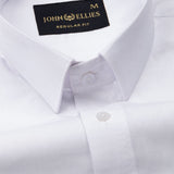Carter White Plain Premium Cotton Shirt - John Ellies