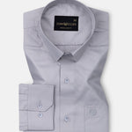 Carter Silver Plain Premium Cotton Shirt - John Ellies
