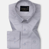 Carter Silver Plain Premium Cotton Shirt - John Ellies