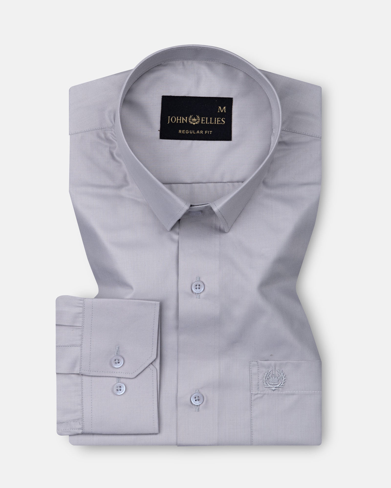 Carter Silver Plain Premium Cotton Shirt - John Ellies
