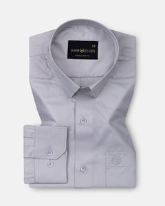 Carter Silver Plain Premium Cotton Shirt - John Ellies