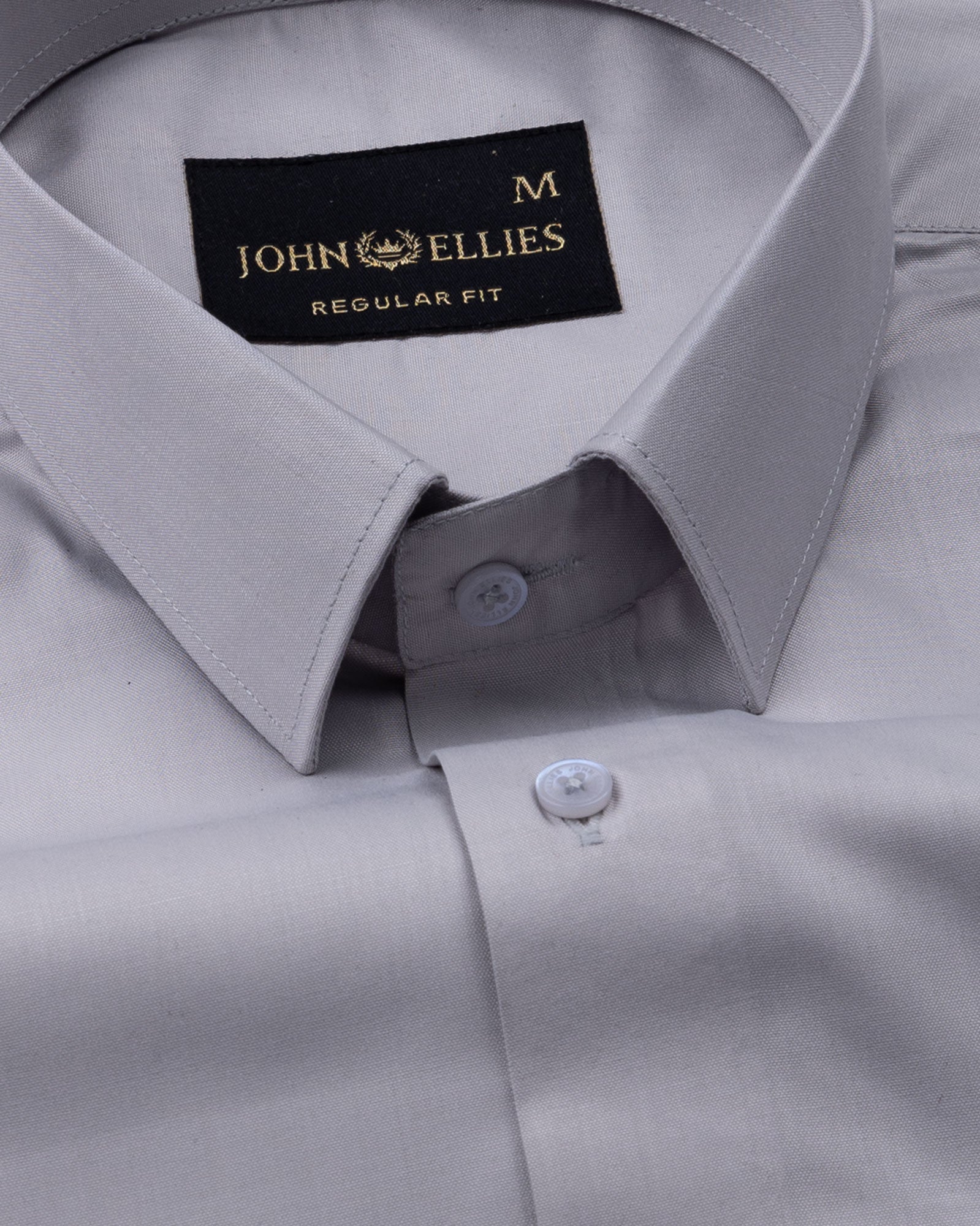 Carter Silver Plain Premium Cotton Shirt - John Ellies