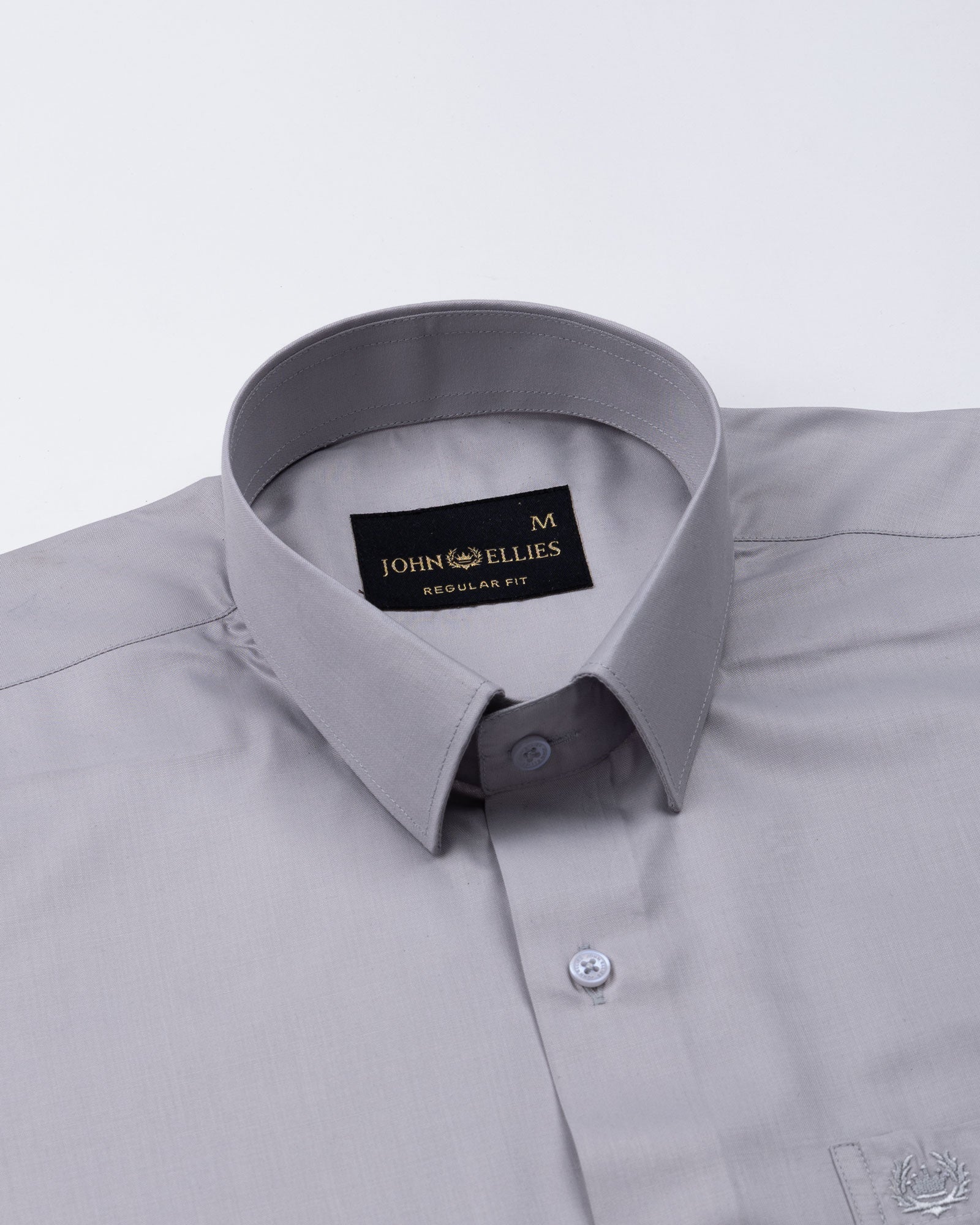 Carter Silver Plain Premium Cotton Shirt - John Ellies