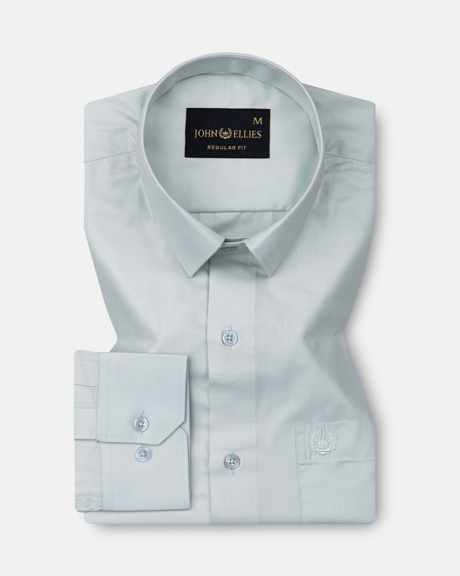 Carter Mint Green Plain Premium Cotton Shirt - John Ellies