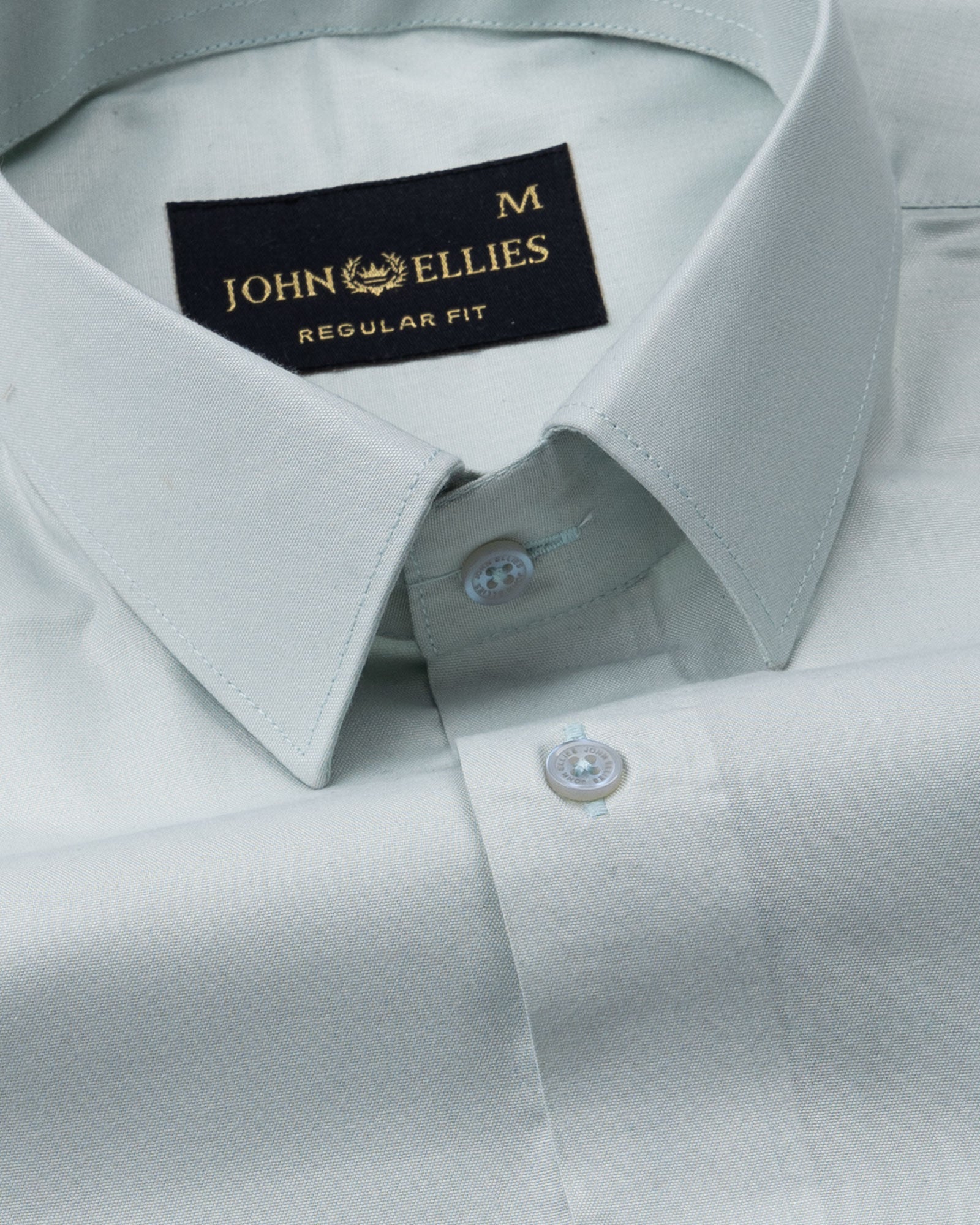 Carter Mint Green Plain Premium Cotton Shirt - John Ellies