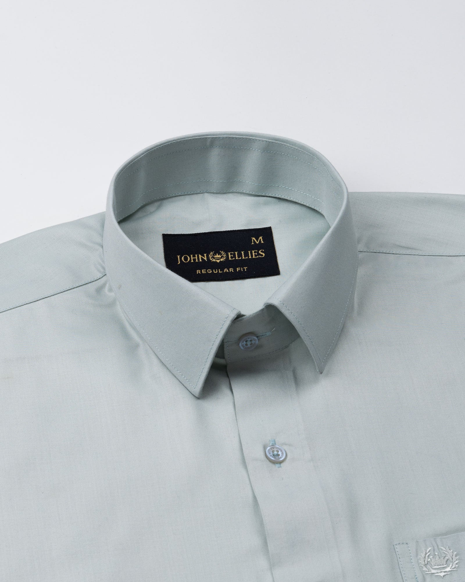 Carter Mint Green Plain Premium Cotton Shirt - John Ellies