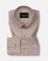 Carter Sand Beige Plain Premium Cotton Shirt