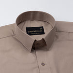 Carter Sand Beige Plain Premium Cotton Shirt - John Ellies
