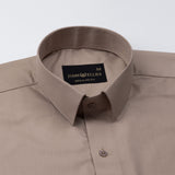 Carter Sand Beige Plain Premium Cotton Shirt - John Ellies