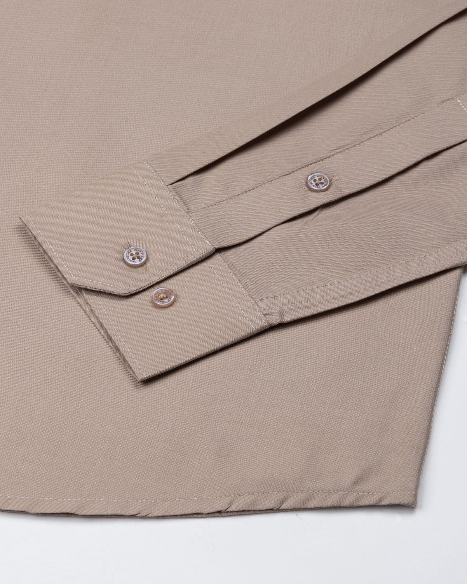 Carter Sand Beige Plain Premium Cotton Shirt - John Ellies