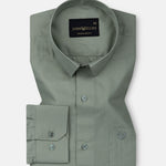 Carter Olive Plain Premium Cotton Shirt - John Ellies
