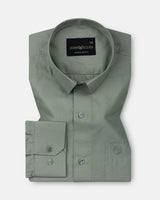 Carter Olive Plain Premium Cotton Shirt