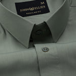 Carter Olive Plain Premium Cotton Shirt - John Ellies