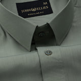 Carter Olive Plain Premium Cotton Shirt - John Ellies