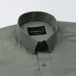 Carter Olive Plain Premium Cotton Shirt - John Ellies
