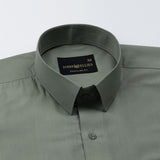 Carter Olive Plain Premium Cotton Shirt - John Ellies