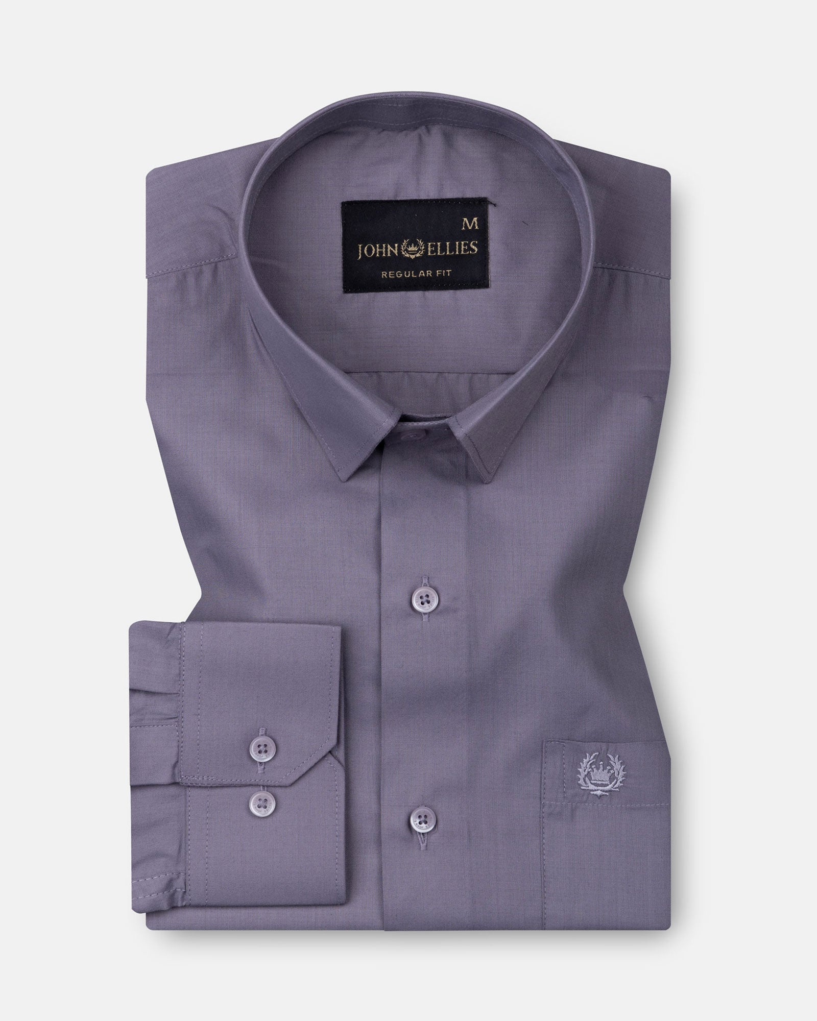 Carter Ash Grey Plain Premium Cotton Shirt - John Ellies