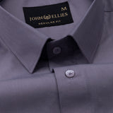 Carter Ash Grey Plain Premium Cotton Shirt - John Ellies