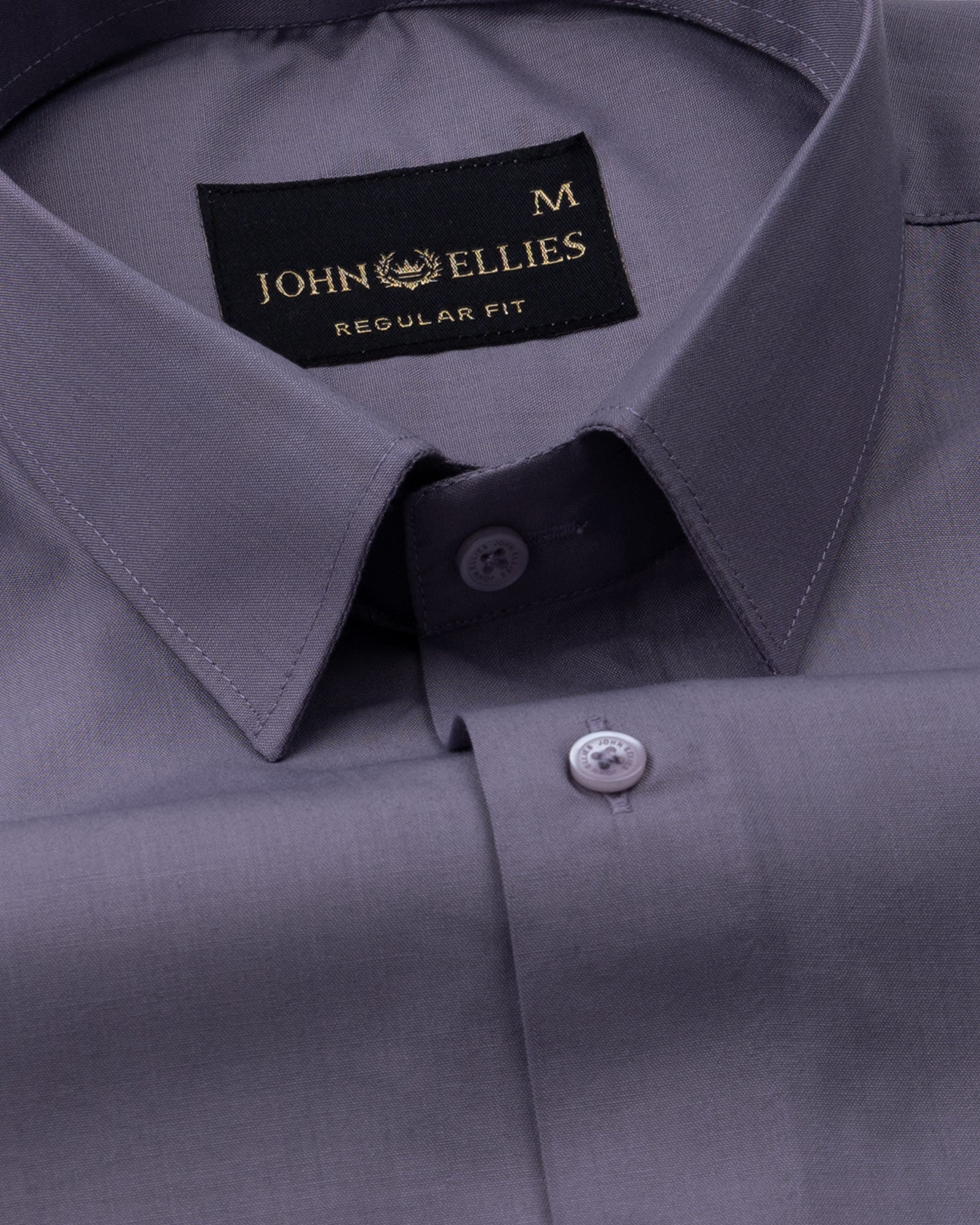 Carter Ash Grey Plain Premium Cotton Shirt - John Ellies