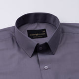 Carter Ash Grey Plain Premium Cotton Shirt - John Ellies