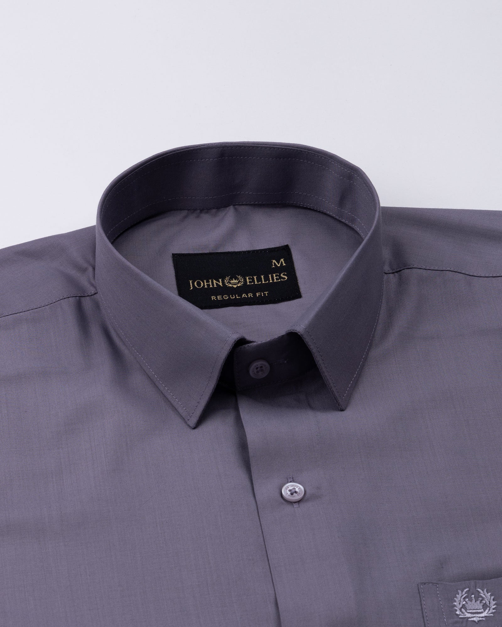 Carter Ash Grey Plain Premium Cotton Shirt - John Ellies
