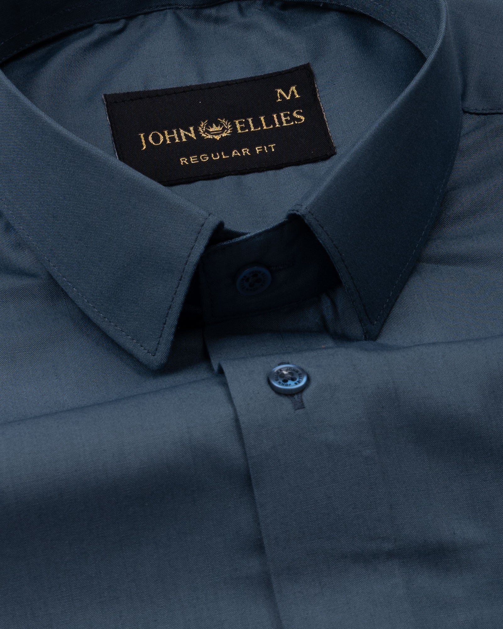 Carter Dusty Blue Plain Premium Cotton Shirt - John Ellies