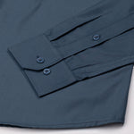 Carter Dusty Blue Plain Premium Cotton Shirt - John Ellies