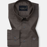Carter Muted Grey Plain Premium Cotton Shirt - John Ellies