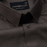 Carter Muted Grey Plain Premium Cotton Shirt - John Ellies