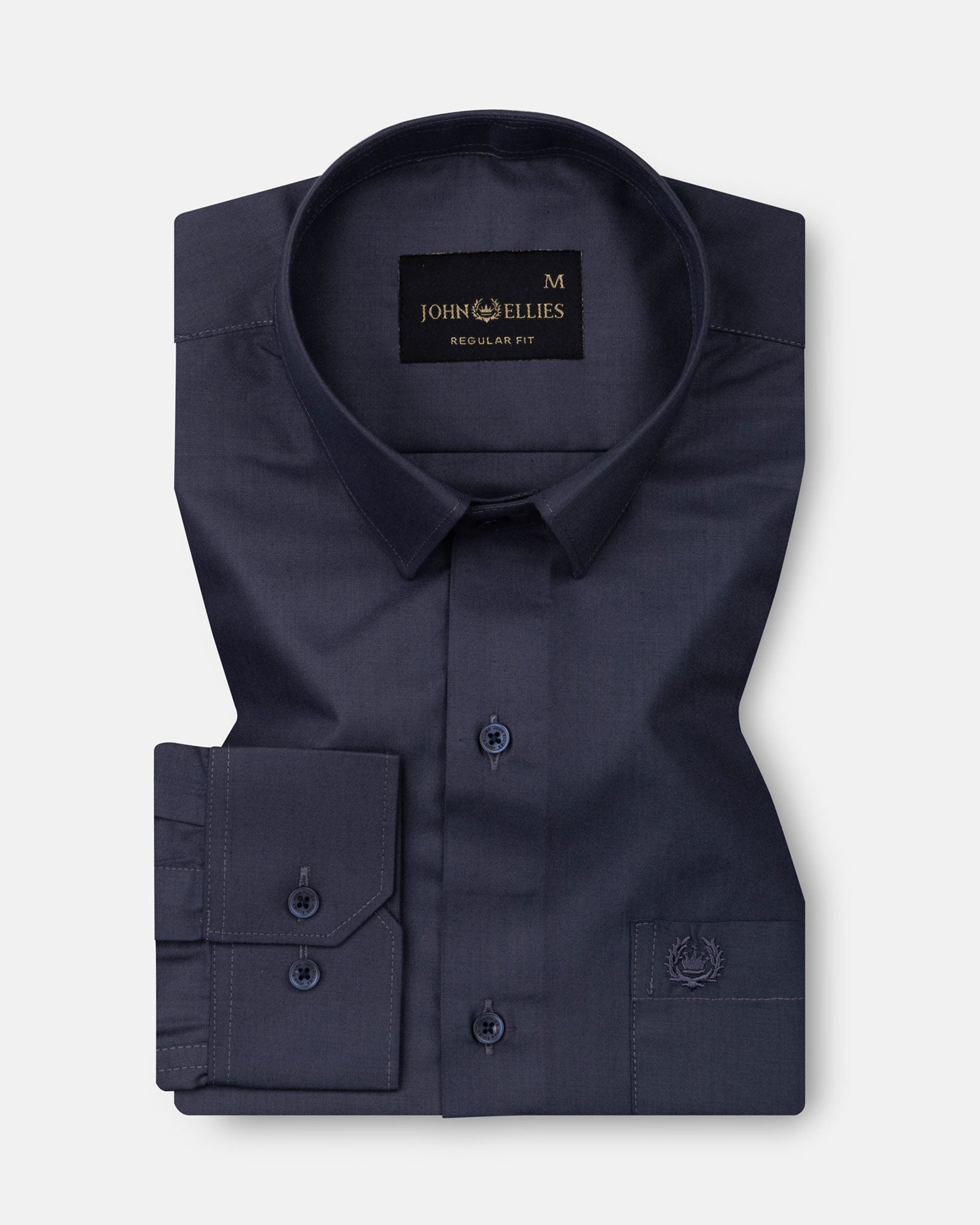 Carter Grey Plain Premium Cotton Shirt - John Ellies