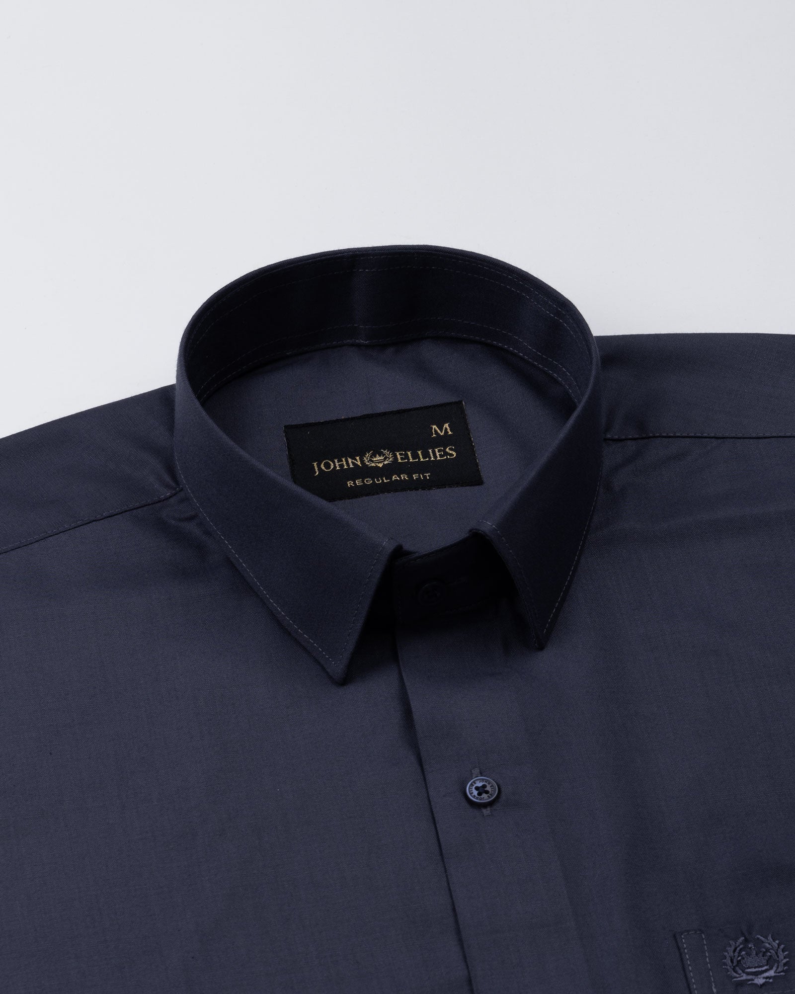 Carter Grey Plain Premium Cotton Shirt - John Ellies