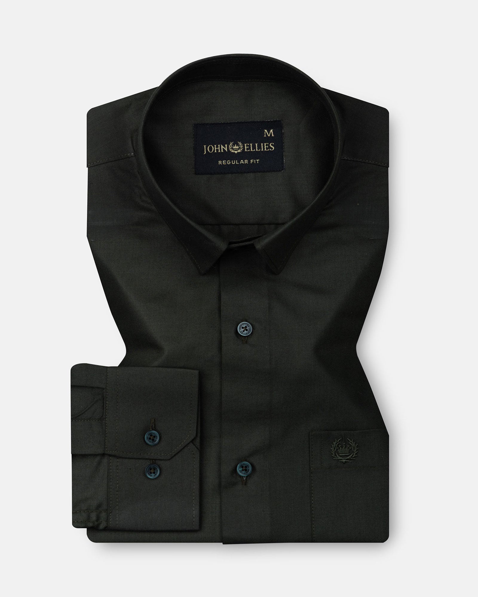 Carter Green Plain Premium Cotton Shirt - John Ellies