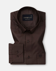 Carter Coffee Plain Premium Cotton Shirt - John Ellies
