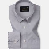 Vicenza Light Grey Plain Oxford Cotton Shirt - John Ellies