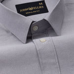 Vicenza Light Grey Plain Oxford Cotton Shirt - John Ellies