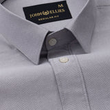 Vicenza Light Grey Plain Oxford Cotton Shirt - John Ellies