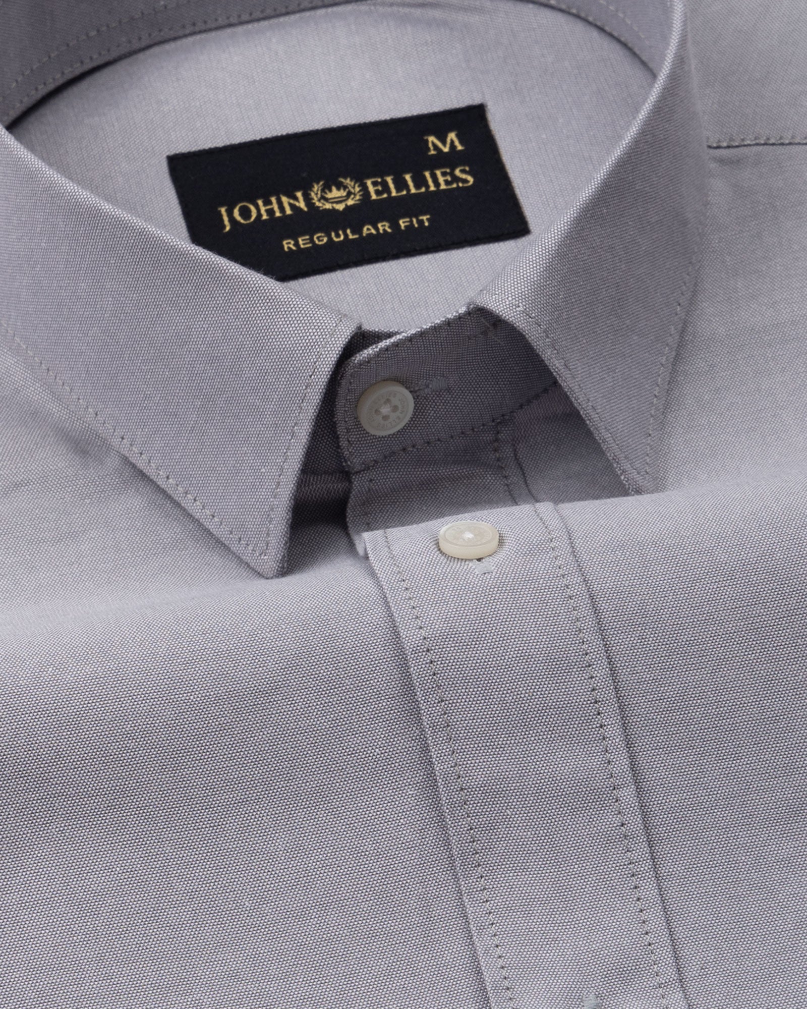 Vicenza Light Grey Plain Oxford Cotton Shirt - John Ellies